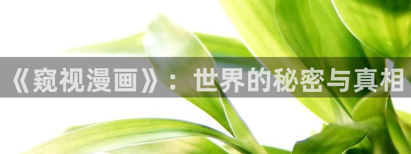 羞羞漫画应用下载：《窥视漫画》：世界的秘密与真相